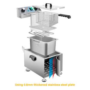 Friteuse électrique commerciale HUAZE 13L/13.7QT avec contrôle de la température et minuterie 1800W 120V pour hôtels et opérations à grande échelle - Product Image 6