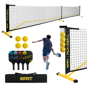 <span class=keywords><strong>4</strong></span> em <span class=keywords><strong>1</strong></span> Portable 22ft Outdoor Pickleball Net Set com <span class=keywords><strong>4</strong></span> Pickleballs ao ar livre <span class=keywords><strong>4</strong></span> pás de madeira e armazenamento Carry Bag para treinamento