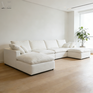 Divano Angolare Modulare a L Oversize in Stile Europeo, Set di Divani Componibili per Soggiorno, Appartamento e Hotel - Product Image 4