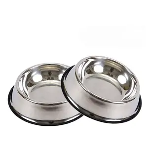 Non-Slip Tugas Berat Stainless Steel Anti-Slip Anjing Peliharaan Mangkuk Makanan Feeder Mangkuk untuk Anjing dan Kucing