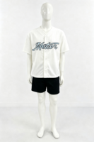Chemises à boutons à rayures blanches personnalisées, manches courtes, col en V, coupe oversize, streetwear, coupe régulière, t-shirts respirants pour hommes
