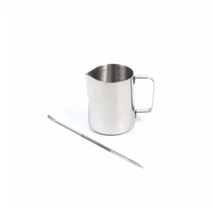 Jarra <span class=keywords><strong>para</strong></span> espumar leche de 12oz y 350ml con jarra humeante de acero inoxidable 304 Espresso con marca de garrapata con bolígrafo decorativo Latte Art - Product Image 1