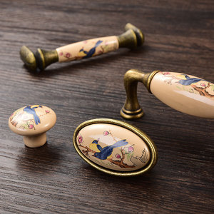 Lemari rias bunga keramik Aloi seng <span class=keywords><strong>Retro</strong></span> antik kenop lemari dapur perangkat keras dapat disesuaikan untuk furnitur kamar tidur - Product Image 3