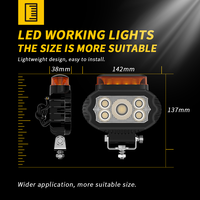 DXZ 55C-FS-T2 5,5 pouces 25 LED Projecteur de travail pour chariot élévateur, faisceau large, 9-36V, blanc ambre, pour chariot élévateur tout-terrain