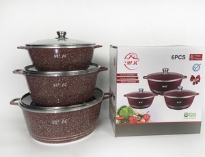 Ensemble de 6 casseroles en granit antiadhésives en <span class=keywords><strong>aluminium</strong></span> forgé, 32, 36, <span class=keywords><strong>40</strong></span> <span class=keywords><strong>cm</strong></span>, de haute qualité, pour cuisine - Product Image 6