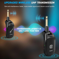 Système de guitare sans fil amélioré UHF Audio récepteur émetteur de guitare sans fil pour guitare électrique basse