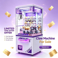 Grande machine de jeu à griffes en métal, commerciale et compacte, à monnayeur, pour la distribution de jouets en peluche, garantie 1 an, version anglaise