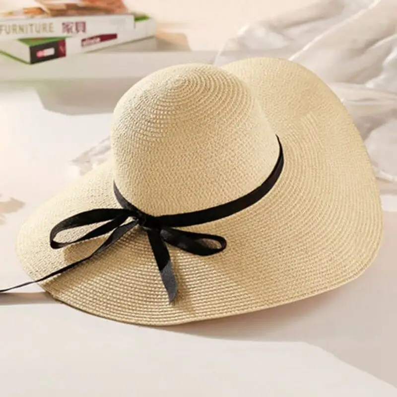 Vente en gros de chapeau d'été pour dames avec bord nouveaux chapeaux de paille pour femmes chapeau de paille soleil de plage