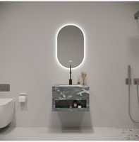 Meuble de salle de bain de luxe avec lavabo mural en pierre sous comptoir, meuble double vasque, lavabo, vasque en pierre d'ardoise.