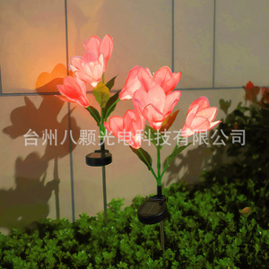 Luces solares de jardín con forma de tulipán, LED, impermeables, para exteriores, alimentadas por energía solar, decorativas para patio, jardín, balcón. - Product Image 2