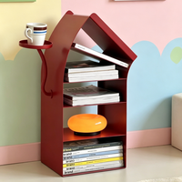 Étagère à livres et porte-revues multifonctionnelle en fer, design rétro nostalgique, pour salon ou bureau, à poser au sol