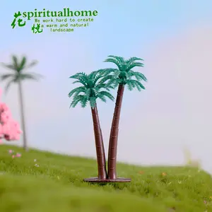 Mini Figurines Miniatures en plastique de cocotier, 2 pièces, palmier artisanal, Figurines d'aquarium à Micro paysage, décor de salon, d'étude