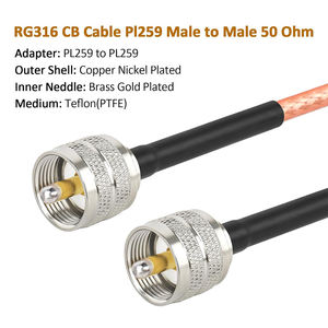 Shengda خسارة منخفضة UHF ذكر إلى UHF موصلات محورية نحاسية ذكور كابل راديو CB RG316 كابل تمديد هوائي - Product Image 2