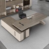 Bureau de direction de luxe combiné, table de bureau moderne pour directeur/chef/président, table de patron simple