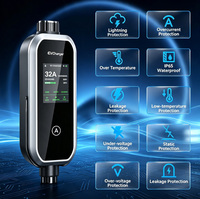 GEEFUTURE Chargeur de voiture électrique portable 7kw 11kw 22kw 16a 32a Niveau 2 OCPP 1.6J Smart WIFI Type 2 Type 1 IP65 Maison Extérieur