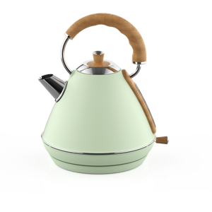 Light Green Electric Water <b>Kettle</b> 1.7L Retro Design with Wood Grain Handle and Dry <b>Boil</b> Protection - Product Image 2