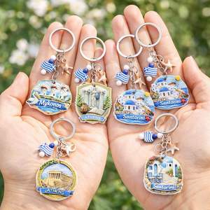 Porte-clés souvenir de l'île grecque, Santorini, <span class=keywords><strong>Athènes</strong></span>, Mykonos, en résine, cadeau touristique - Product Image 3