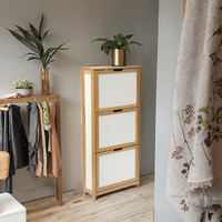 Meubles de maison modernes Armoire à chaussures en bois MDF autoportante Porte-chaussures d'entrée Organisateur de rangement