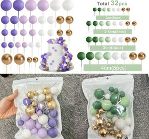 للبيع بالجملة كرات فوم صناعية ملونة 32 قطعة-كعكة عيد ميلاد بابايدش موضوع حفلة - Product Image 3