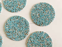 Idée de cadeau Sets de table ronds rouges faits à la main en perles Sets de table pour table à manger