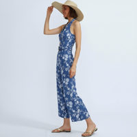 Combinaison dos nu à bretelles personnalisée pour femmes, en jacquard floral, avec ceinture
