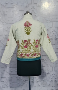 Chaqueta larga Suzani con estampado en lona para mujer, estilo bohemio, gitano, Crewel, ideal para primavera, festivales, regalo especial. - Product Image 5