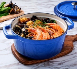 2022 haute qualité Design minimaliste 24cm maison cuisine émail fonte batterie de cuisine ensembles durable casserole poêle à frire et casseroles - Product Image 6