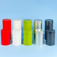 Nouvelle boîte métallique ronde 2026 de 50 à 100g pour thé, avec couvercles hermétiques doubles de luxe, stock RTS, boîte portable pour flocons d'avoine, café, nourriture pour chiens