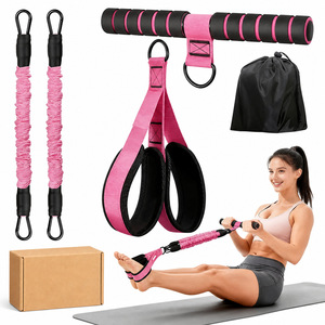 Pédale de résistance avec bande de résistance, assistant pour les sit-ups, équipement de fitness pour l'entraînement abdominal, entraîneur de jambes et de ventre, corde de traction pour femmes - Product Image 1