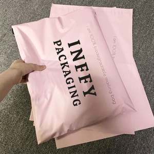 Sacs d'expédition roses personnalisés avec logo, biodégradables, pour vêtements, emballage pour supermarchés et expositions - Vente en gros - Product Image 1