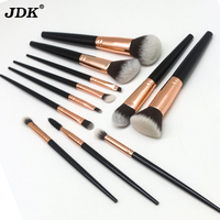 Ensemble de pinceaux de maquillage, à manche noir ou transparent, 11 pièces, brosses en acrylique, fond de teint genre Vegan, cosmétique, vente en gros