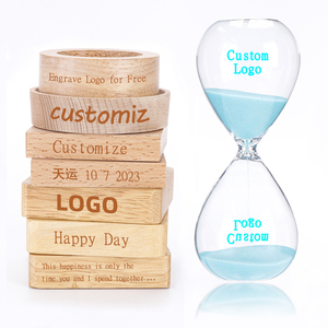 Reloj de arena magnético con base de madera de 1/5/15/30 minutos, reloj de arena con temporizador, reloj de arena negro decorativo creativo con estilo - Product Image 3