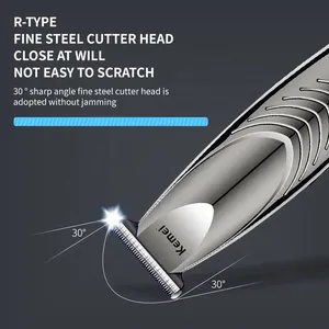 Recortadora de pelo Tondeuse, recortadora de barba y cortadora de pelo Kemei, Mini LED recargable, máquina para cortar cabello corporal para hombres, 2 unidades, 2 unidades - Product Image 4
