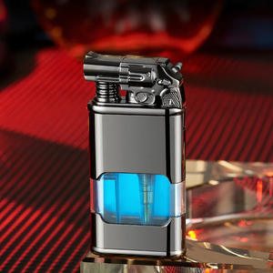 Đồng Hồ Cổ Điển Lửa Đôi Cigar Nhẹ Hơn Mở Ngọn Lửa Ngọn Đuốc 2 Trong 1 Nhẹ Hơn Biểu Tượng Tùy Chỉnh Thuốc Lá Nhẹ Hơn Với Thạch Anh Đồng Hồ - Product Image 4