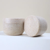 Pot rond biodégradable en paille de blé et PP, écologique et rechargeable, avec couvercle à vis, pour lotions et crèmes de soin, 80g-250g, emballage cosmétique