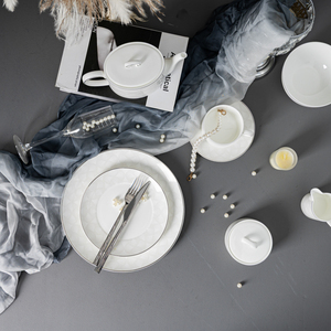 Service de table en porcelaine fine P&T de luxe avec décor argenté, vaisselle pour <span class=keywords><strong>hôtel</strong></span> et <span class=keywords><strong>restaurant</strong></span> - Product Image 5