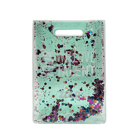 Sac cosmétique en PVC transparent à paillettes personnalisé, vente chaude
