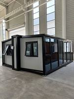 Maison conteneur extensible OEM d'usine 20ft 40ft, maison préfabriquée à double ailes avec salle de bain et cuisine pour hôtel de glamping