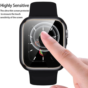 Gehärtetes Glas + Hülle für Apple Watch 9 8 7 45 41mm PC-Stoßfänger Displayschutz-Gehäuse für IWatch Series 7 6 5 4 <span class=keywords><strong>SE2</strong></span> <span class=keywords><strong>44</strong></span> 40 42 38 mm - Product Image 4