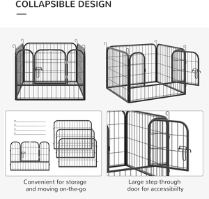 Panel Metálico Reforzado para Recinto de Perros, Corral Grande y Resistente para Perros, Barrera Deportiva, Cama para Perros - Product Image 5