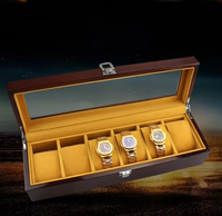 Boîte à montre en bois carrée en bois de palissandre brun avec logo personnalisé avec serrure Écologique pour hommes