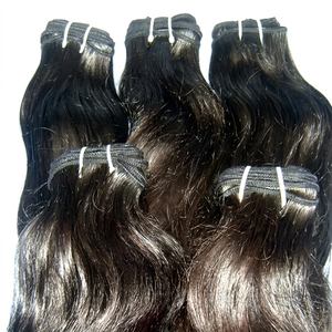 Tissage de cheveux humains indiens vierges 2026 Remy meilleure vente 100% extensions de cheveux sans perte d'Inde style bouclé à vague naturelle - Product Image 1