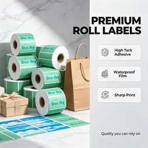 Rollo de Etiquetas Autoadhesivas Rectangulares de Papel para Impresión Digital, Listas para Desgarrar a Mano, Etiquetas de Embalaje para Logística - Product Image 2