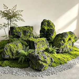 Musgo Artificial, Piedras Artificiales Hechas de Material PU, Origen China; Piezas de Roca para Jardín y Paisajismo, Accesorios para Exhibición en Ventanas, Miniatura - Product Image 1