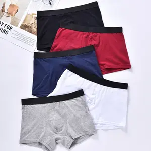 Haute qualité Boxer Shorts hommes coton culottes confortable respirant mode garçons culottes solide Boxer taille haute hommes slips