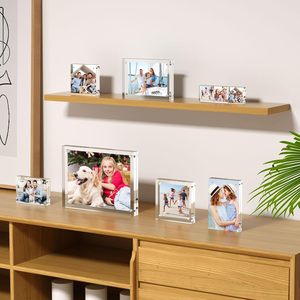 Acrylic <b>Picture</b> <b>Frame</b> Clear <b>Double</b> <b>Sided</b> Photo <b>Frame</b> With Magnetic Acrylic Self Standing for Tabletop Display - Product Image 3