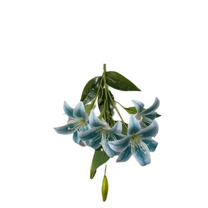 Fleurs en soie Yixuan 3D à quatre têtes, mini-lys réalistes pour décorations de mariage, bouquets, murs floraux et arrangements au sol - Product Image 5