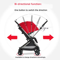 Poussette bébé en alliage d'aluminium CE, pliage en un clic, portable pour avion, avec fenêtre panoramique 360° °   Roues amortissantes, poignée 2 directions, 3 modes de siège