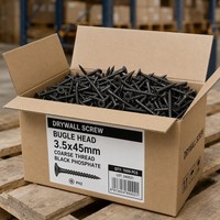 Tornillos para paneles de yeso de rosca gruesa de cabeza de trompeta Phillips de acero al carbono con fosfato negro, 3.5x25-55mm, directo de fábrica