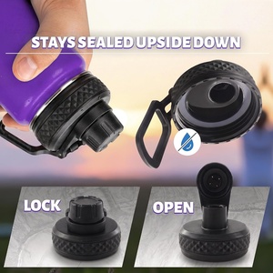 Couvercles à paille isothermes en acier inoxydable sans BPA, design classique à large ouverture, pour bouteilles de sport et de camping sous vide - Product Image 5